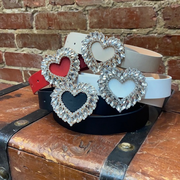 Red Rhinestone Heart Belt - Picture 10 of 15